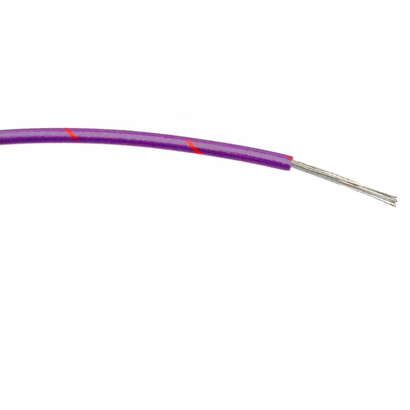 1 Reel of 100 - RS PRO Purple/Red 0.2 mm² Hook Up Wire, 24 AWG, 7/0.2 mm, 100m, PVC Insulation