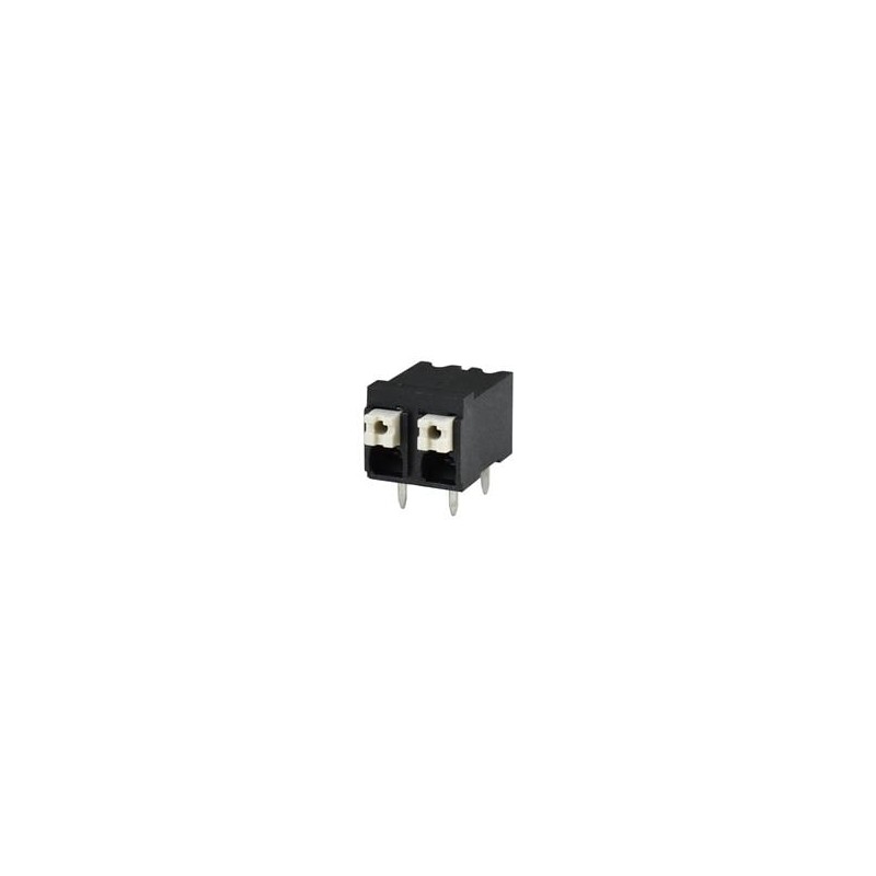 10 pcs : TBLH10-500-02BK - Fixed Terminal Blocks Terminal block, screwless, High Temp, 5.00, Horizontal, 2, Black w Gray Button