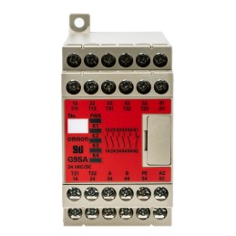 1 pcs - Omron Single/Dual-Channel Emergency Stop Safety Relay, 24V ac/dc, 5 Safety Contacts