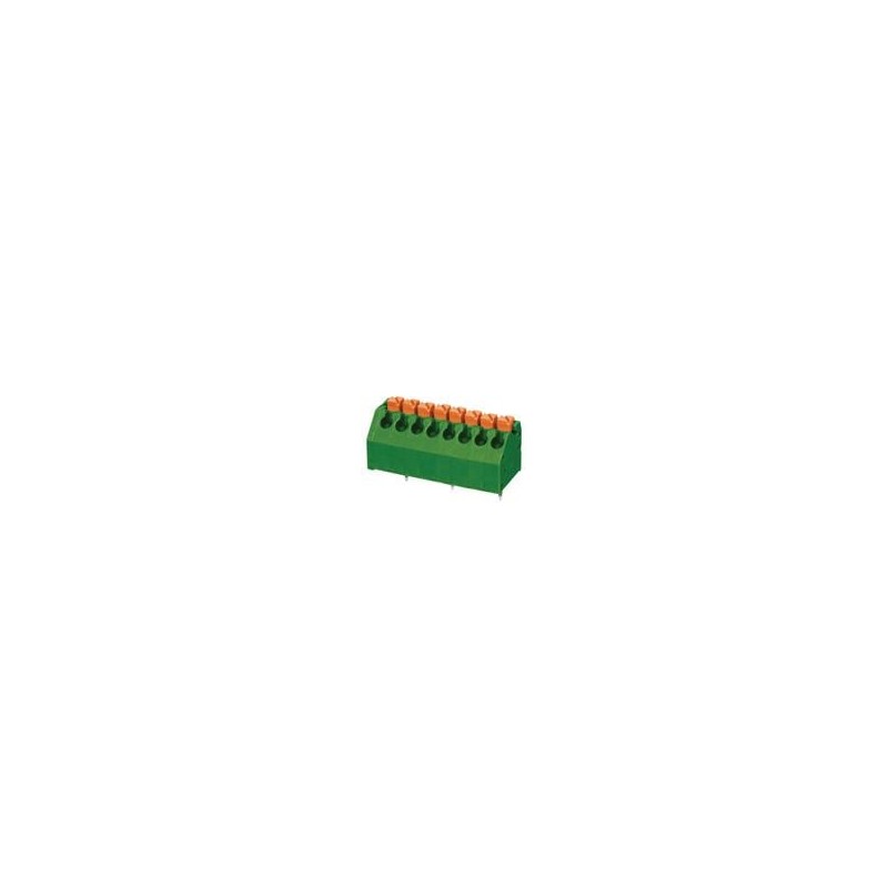 10 pcs : TBL002A-350-08GR-2OR - Fixed Terminal Blocks Terminal block, screwless, 3.50, 45, 8 poles, green w orange tab
