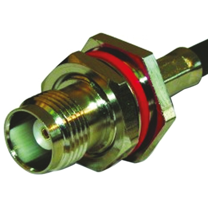 1 pcs - Amphenol RF, jack Cable Mount TNC Connector, 50Ω, Crimp, Solder Termination, Straight Body