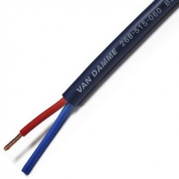 1 Reel of 100 M - Van Damme 2 Core Speaker Cable, 1.5 mm² CSA, 6.5mm od, 100m, Blue