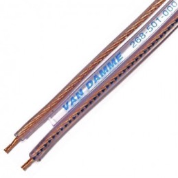1 Reel of 100 M - Van Damme Screened 2 Core Speaker Cable, 0.75 mm² CSA, 10 x 3mm od, 100m, Transparent