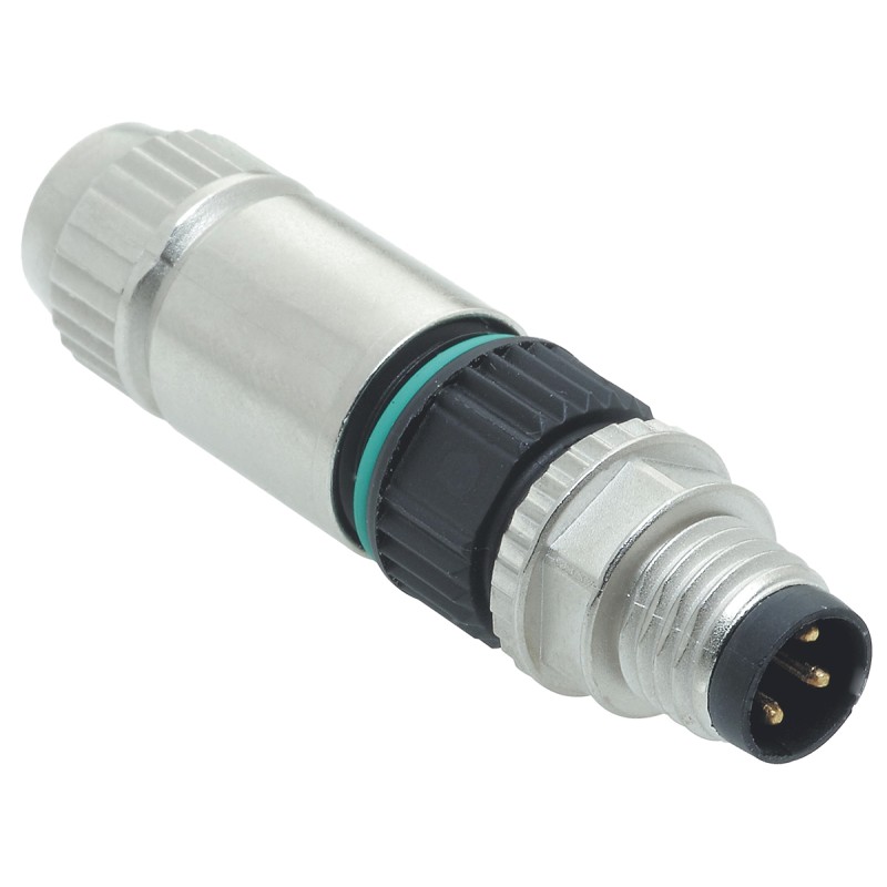 1 pcs - HARTING Circular Connector, 3 Contacts, Cable Mount, M8 Connector, Plug, Male, IP65, IP67, M8 Series