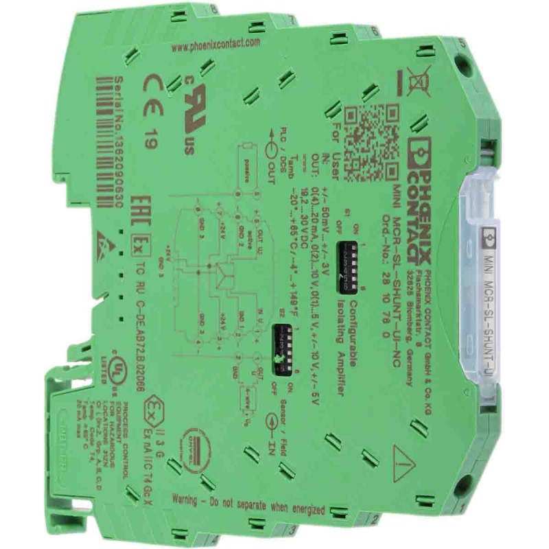1 pcs - Phoenix Contact MACX Series Signal Conditioner, Voltage Input, Current, Voltage Output, 19.2 - 30V dc Supply