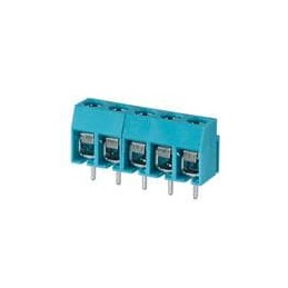 10 pcs : TB003-500-P05BE - Fixed Terminal Blocks Terminal block, screw type, 5.00 , horizontal, 5 poles, CUI Blue, Philip's head