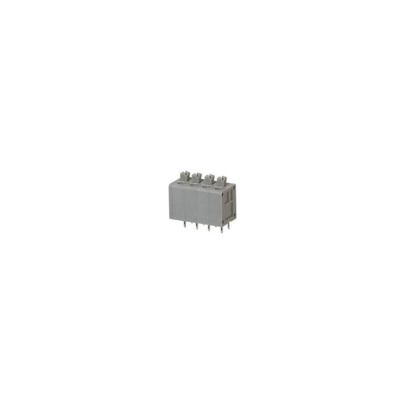 10 pcs : TBL006V-500-04GY-2GY - Fixed Terminal Blocks Terminal block, screwless, 5.00, Vertical, 4, Gray w Gray Button