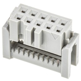 1 pcs - 3M 891 Series Right Angle Cable Mount PCB Socket, 10-Contact, 2-Row, 2.54mm Pitch, IDT Termination
