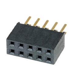 1 pcs - Samtec SSW Series Straight Through Hole Mount PCB Socket, 10-Contact, 2-Row, 2.54mm Pitch, Solder Termination
