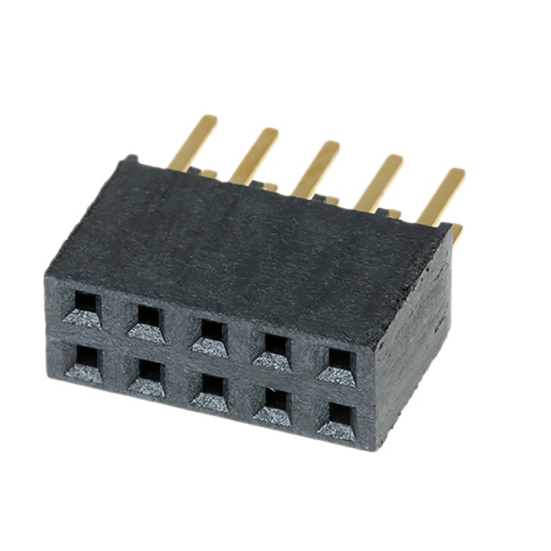 1 pcs - Samtec SSW Series Straight Through Hole Mount PCB Socket, 10-Contact, 2-Row, 2.54mm Pitch, Solder Termination
