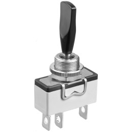 1 pcs - APEM Toggle Switch, Panel Mount, On-Off-On, SPDT, Solder Lug Terminal, 250V ac