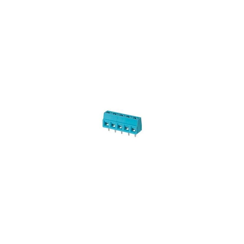 10 pcs : TB006-508-05BE - Fixed Terminal Blocks Terminal block, screw type, 5.08 , horizontal, 5 poles, CUI Blue, slotted screw,