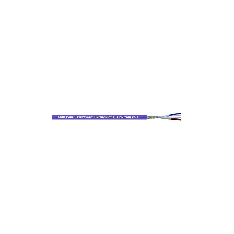 1 Reel of 100 M - Lapp UNITRONIC BUS PB Data Cable, 2 Cores, 0.64 mm², Screened, 100m, Purple PVC Sheath, 19 AWG