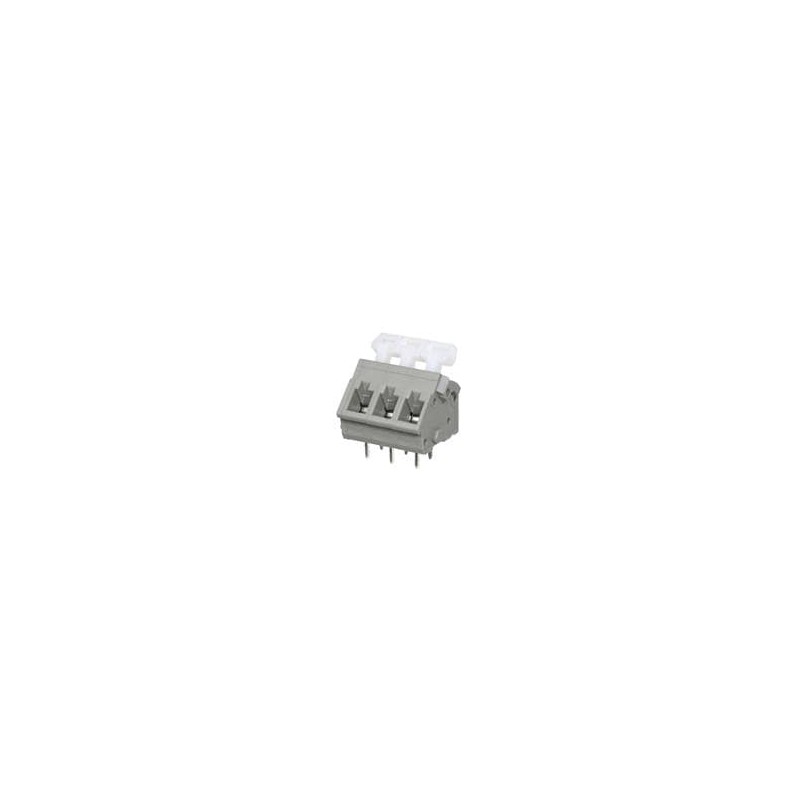 10 pcs : TBL005A-500-03GY-2WT - Fixed Terminal Blocks Terminal block, screwless, 5.00, 45, 3, Gray w White Button