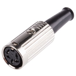 1 pcs - RS PRO 5 Pole Din Socket, 1A, 100 V ac, Push Lock, Female, Cable Mount