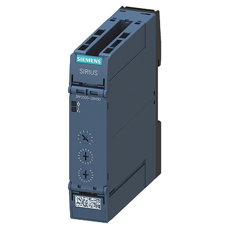 1 pcs - Siemens 3RP25 Series DIN Rail Mount Timer Relay, 12 - 240V ac/dc, 2-Contact, 1 s - 100h, DPDT