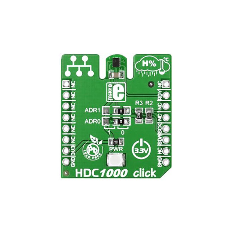 1 pcs - MikroElektronika Humidity Click Temperature & Humidity Sensor Add On Board MikroBUS