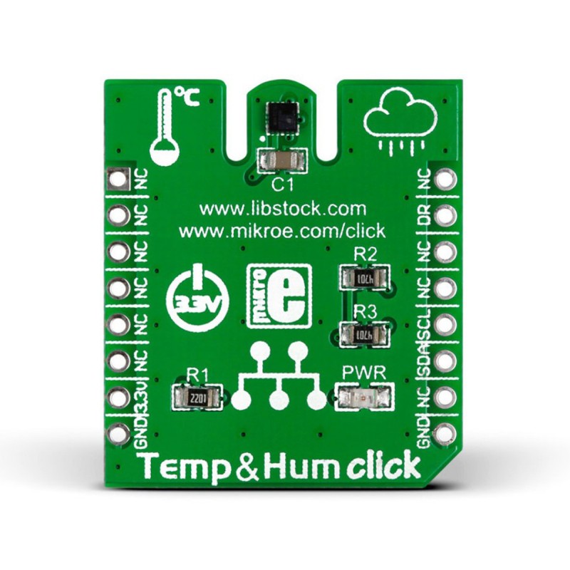 1 pcs - MikroElektronika Temp&Hum Click Temperature & Humidity Sensor mikroBus Click Board for HTS221