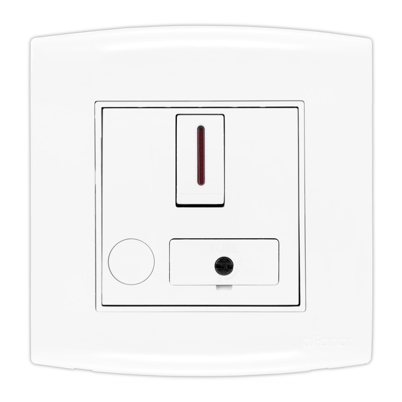 1 pcs - Contactum 13A, 1 Gang Switched Fused Spurs IP2X