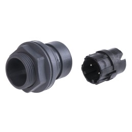 1 pcs - Bulgin Circular Connector, 2 Contacts, Front Mount, Plug, Male, IP66, IP68, IP69K, Buccaneer 6000 Series