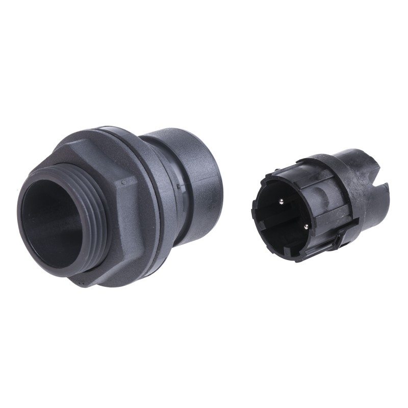 1 pcs - Bulgin Circular Connector, 2 Contacts, Front Mount, Plug, Male, IP66, IP68, IP69K, Buccaneer 6000 Series
