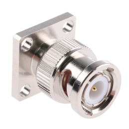 1 pcs - Amphenol, Plug Flange Mount BNC Connector, 50Ω, Solder Termination, Straight Body