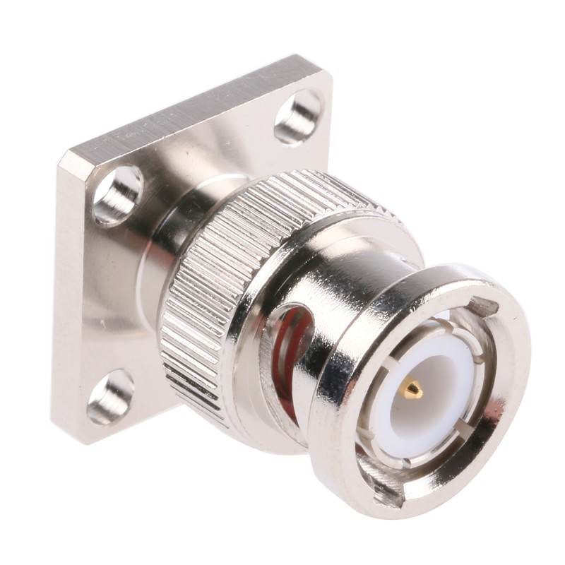 1 pcs - Amphenol, Plug Flange Mount BNC Connector, 50Ω, Solder Termination, Straight Body