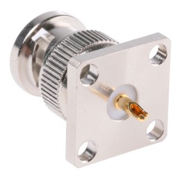 1 pcs - Amphenol, Plug Flange Mount BNC Connector, 50Ω, Solder Termination, Straight Body
