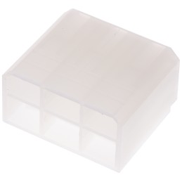 1 pcs - TE Connectivity, FASTIN-FASTON .250 6 Way Nylon Crimp Terminal Housing, 0.25in Tab Size, Natural