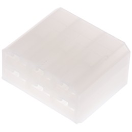 1 pcs - TE Connectivity, FASTIN-FASTON .250 6 Way Nylon Crimp Terminal Housing, 0.25in Tab Size, Natural