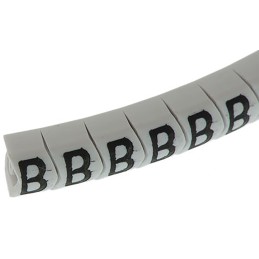 1 Reel of 1000 - HellermannTyton HGDC Slide On Cable Markers, Black on White, Pre-printed 'B', 1 - 3mm Cable