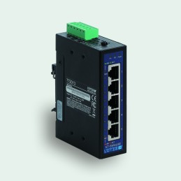 1 pcs - F Lutze Ltd DIN Rail Mount Unmanaged Ethernet Switch, 5 RJ45 Ports, 1000Mbit/s Transmission, 12 - 48V dc
