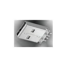 10 pcs : KUSBX-SMT2AP5S-B - USB Connectors A TYPE SMT BLK PLUG 1.35mm POSTS SHIELD