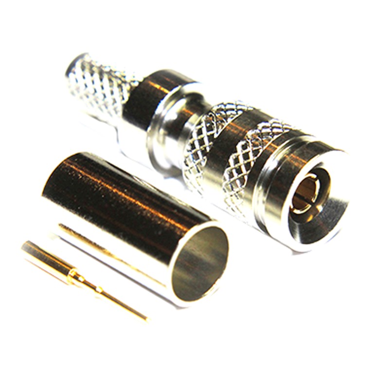 1 pcs - COAX Connectors, Plug Cable Mount 1.0/2.3 Connector, 75Ω, Crimp Termination, Straight Body