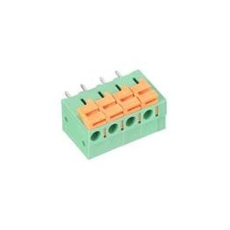 10 pcs : 20020302-H041B01LF - Fixed Terminal Blocks HA - 5.08 - 4P Screwless , Green body @ MARK 90D
