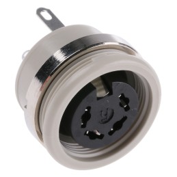 1 pcs - Hirschmann, MAB 4 Pole Din Socket, DIN EN 60 130-09, 4A, 34 V ac/dc IP30, Screw Lock, Female, Panel Mount
