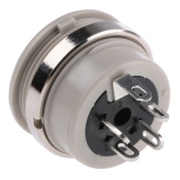 1 pcs - Hirschmann, MAB 4 Pole Din Socket, DIN EN 60 130-09, 4A, 34 V ac/dc IP30, Screw Lock, Female, Panel Mount