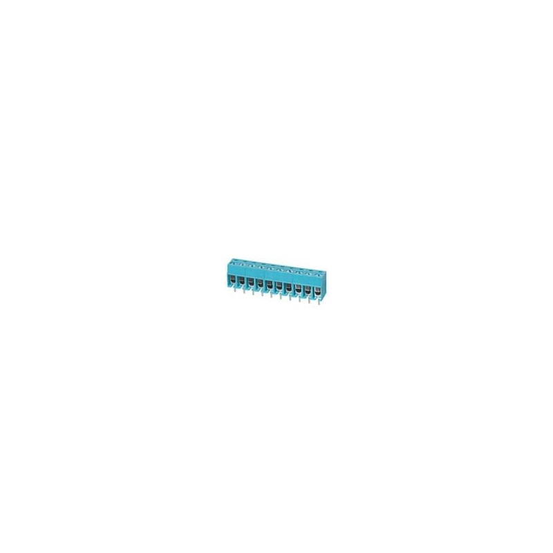 10 pcs : TB001-500-10BE - Fixed Terminal Blocks Terminal block, screw type, 5.00 , horizontal, 10 poles, CUI Blue, slotted screw