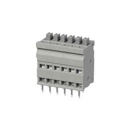 10 pcs : TBL009V-254-06GY-2GY - Fixed Terminal Blocks Terminal block, screwless, 2.54, Vertical, 6, Gray w Gray Button