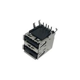10 pcs : KUSBX-AS2N-B - USB Connectors A TYPE RECEPTACLE STACKED BLACK