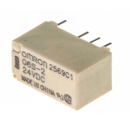 1 pcs - Omron PCB Mount Signal Relay, 24V dc Coil, 2A Switching Current, DPDT