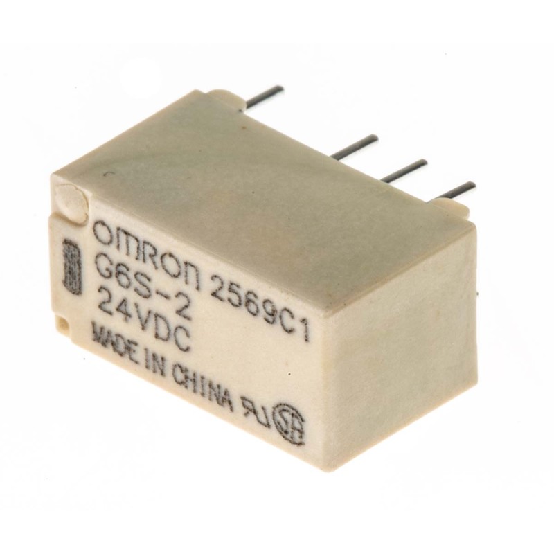 1 pcs - Omron PCB Mount Signal Relay, 24V dc Coil, 2A Switching Current, DPDT