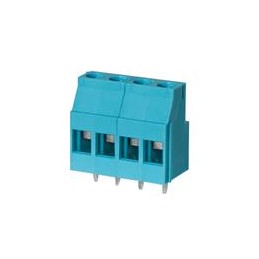 10 pcs : TB010-508-04BE - Fixed Terminal Blocks Terminal block, screw type, 5.08 , horizontal, 4 poles, CUI Blue, slotted screw,