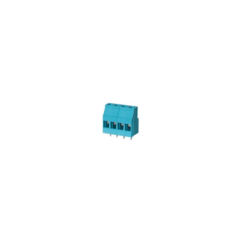 10 pcs : TB010-508-04BE - Fixed Terminal Blocks Terminal block, screw type, 5.08 , horizontal, 4 poles, CUI Blue, slotted screw,