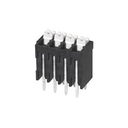 10 pcs : TBLH10V-350-04BK - Fixed Terminal Blocks Terminal block, screwless, High Temp, 3.5, Vertical, 4, Black w Gray Button