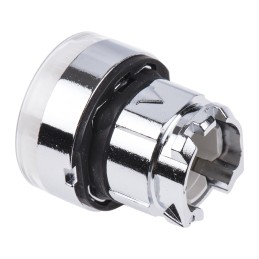 1 pcs - Schneider Electric Harmony XB4 Series White Illuminated Spring Return Push Button Head, 22mm Cutout, IP66, IP67, IP69K