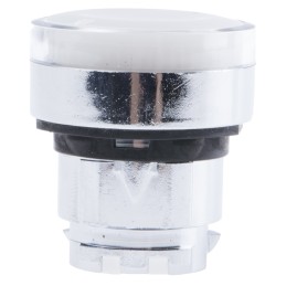 1 pcs - Schneider Electric Harmony XB4 Series White Illuminated Spring Return Push Button Head, 22mm Cutout, IP66, IP67, IP69K