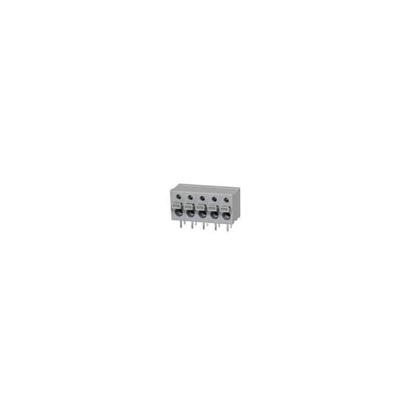 10 pcs : TBL009-500-05GY-2GY - Fixed Terminal Blocks Terminal block, screwless, 5.00, Horizontal, 5, Gray w Gray Button