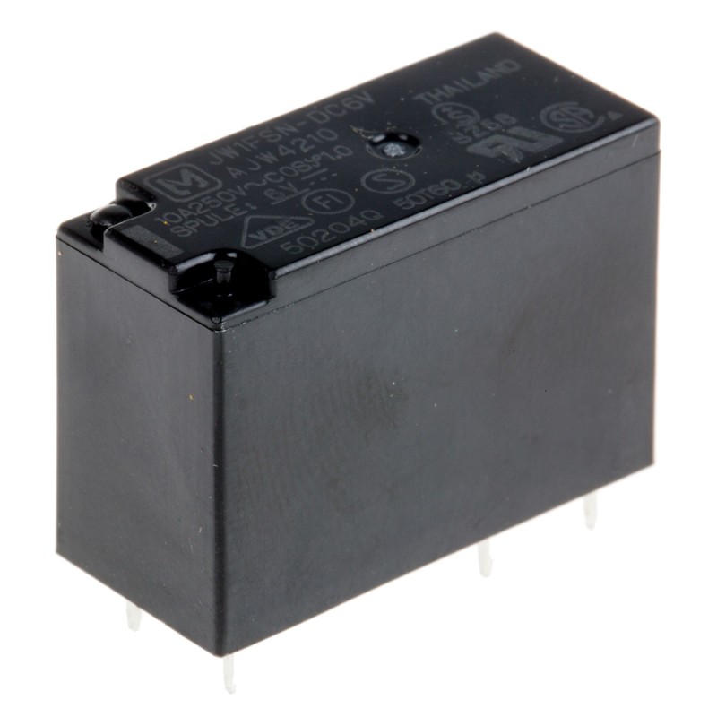1 pcs - Panasonic PCB Mount Power Relay, 6V dc Coil, 10A Switching Current, SPDT