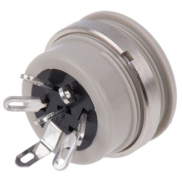 1 pcs - Hirschmann, MAB 6 Pole Din Socket, DIN 45322, 4A, 34 V ac/dc IP30, Screw Lock, Female, Panel Mount